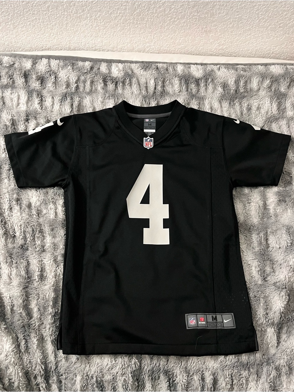 Nike Black Kids NFL Jersey with White Number 4